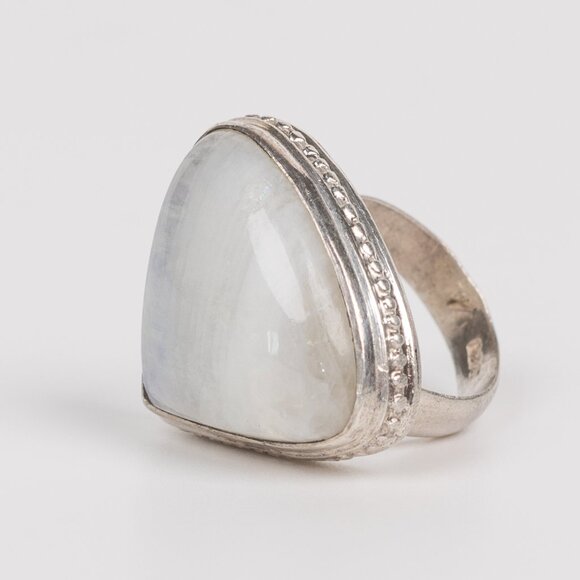 Moonstone sterling silver vintage ring size 5.5 LARGE stone! - Picture 2 of 8